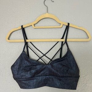 Alo Women's Blue Metallic Spotlight Bra